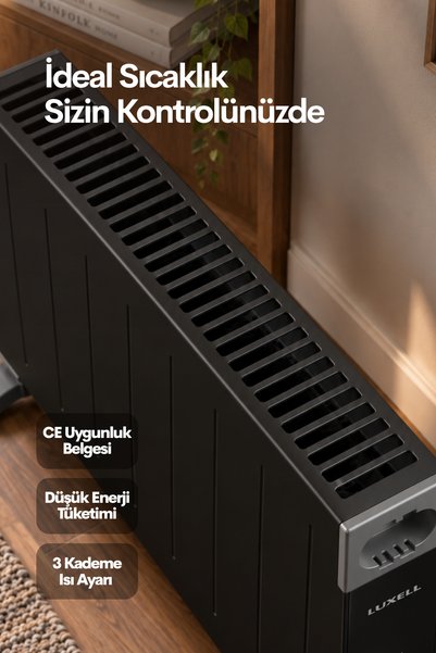 Luxell Konvektör siyah köşeli - HC-2947