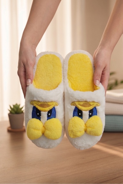 Slipcat Cute Bowknot Duffy Duck Figured Embroidered Non-Slip Sole House Slippers