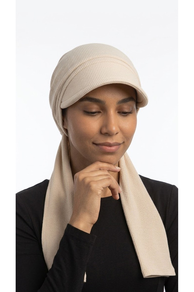 elysianfidan Medical Suitable Beige Cotton Piece Combed Cotton Visor Cap with...