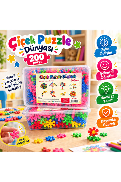KAYAX 200'lü Parça Mozaik Çiçek Puzzle