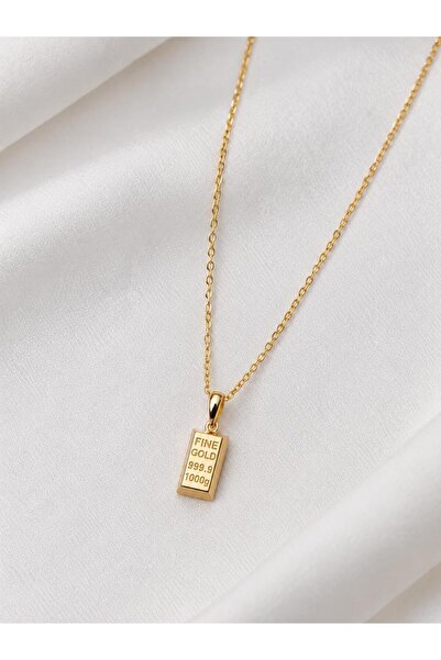 Topaloğlu 8 Ayar Gold Mini Külçe Kolye
