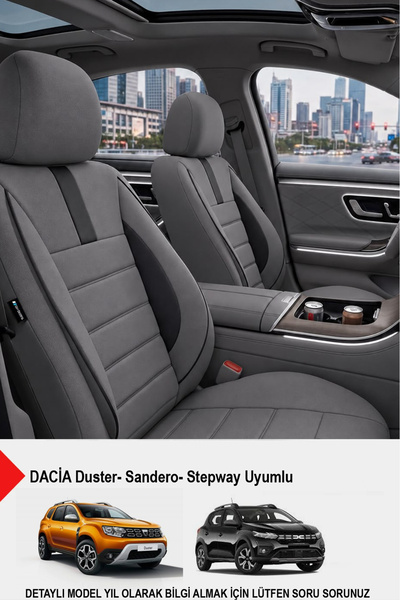 GM-DESIGN Oniks Füme Oto Koltuk Kılıfı (DACİA Sandero-Stepway-Duster Uyumlu)