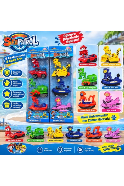 Genel Markalar Paw Patrol Sea Patrol 6 lı oyuncak Seti