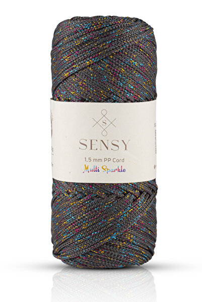 SENSY Multi Sparkle Simli Polyester Makrome İp 100 Gr Polyester Makrome İpi K...