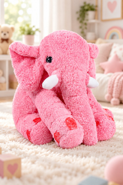 Özgüner Oyuncak 65 cm Cute Plush Elephant - Sleeping Companion Elephant