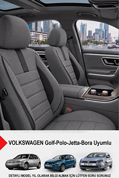 GM-DESIGN Oniks Füme Oto Koltuk Kılıfı (VOLKSWAGEN Bora-Golf-Jetta-Polo Uyumlu)