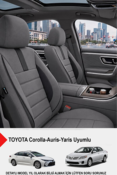 GM-DESIGN Oniks Füme Oto Koltuk Kılıfı- (TOYOTA Corolla-Auris-Yaris Uyumlu)