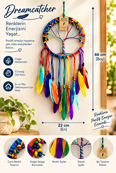 kapadokyahediyelik Düş Kapanı,dreamcatcher, Rüya Kapanı,dekoratif Duvar Süsü