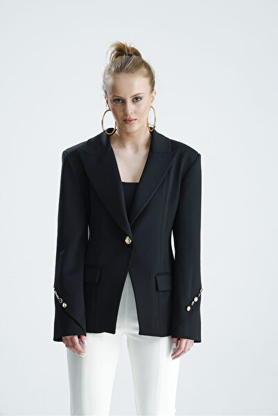 GACA COLLECTION Sabra Waist-Sitting Black Padded Jacket