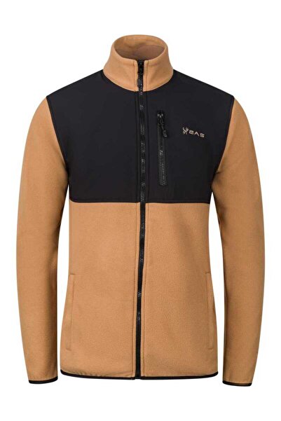 2AS Cliff Erkek Parçalı İnce Polar Sweatshirt Camel