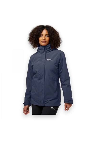 Jack Wolfskin Rotwand 3in1 Kadın Mavi Outdoor Ceketi KADIN OUTDOOR CEKETİ A60333