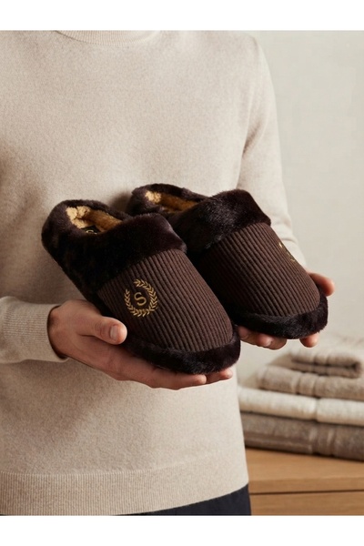 SWORD Embroidered Velvet House Slippers |   Winter Unisex House Slippers |   ...