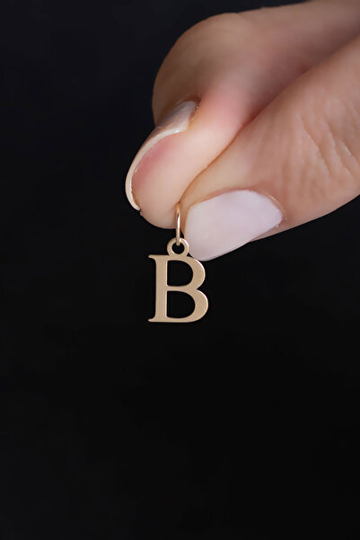 Bayar Gold 14 Ayar Altın B Harf Sade Kolye Ucu