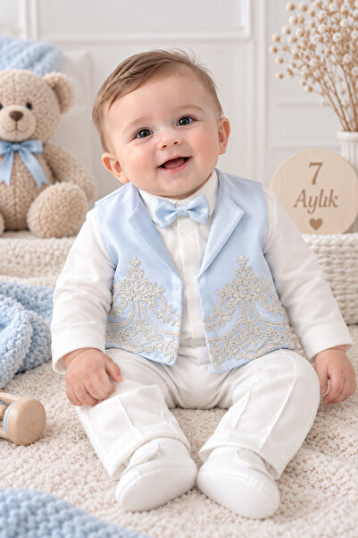 Ponpon Baby طقم مولود فاخر مكون من 6 قطع / هدية ختان للأطفال