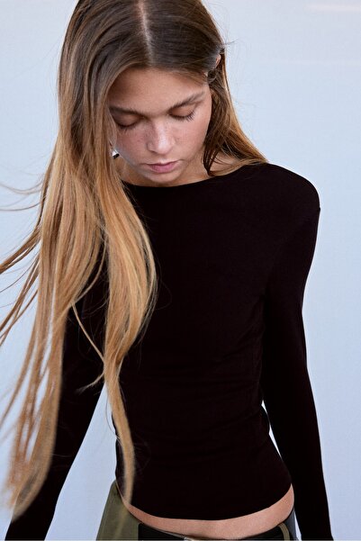 Stradivarius Uzun kollu basic t-shirt