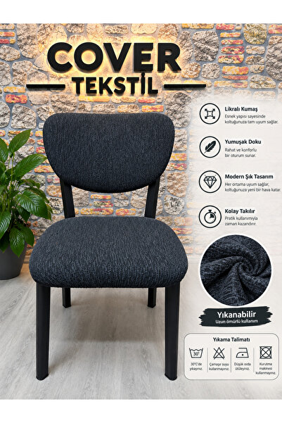 COVER TEKSTİL Elma Sandalyesı Kılıfı Chaır Cover Ağaç Kabuğu Desen