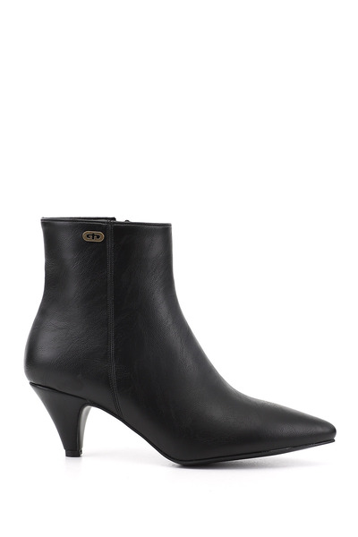 GÖNDERİ(R) Women / Girls Black Zippered Pointed Toe Thin Heeled Boots