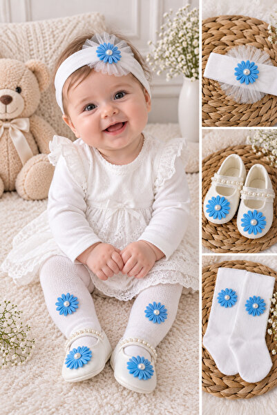Petite Ponpon Baby Baby Girl 0-6 Months 10cm Gift Booties Set with Luxury Vel...