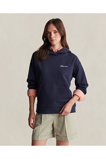 Gant Kadın Lacivert Regular Fit Kapüşonlu Sweatshirt