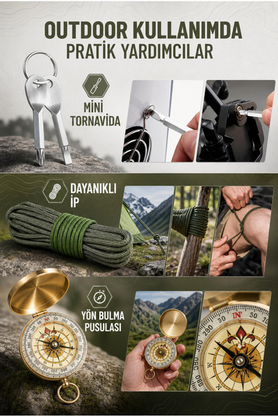 MAKAMP 13 Parça Acil Durum Survival Set Kamp ve Outdoor Hayatta Kalma Seti