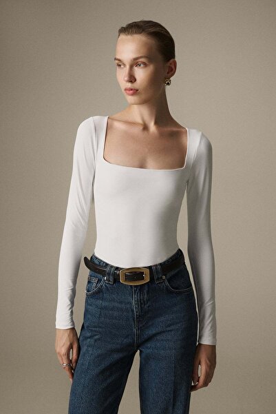 VATKALI Kare yaka uzun kollu bodysuit
