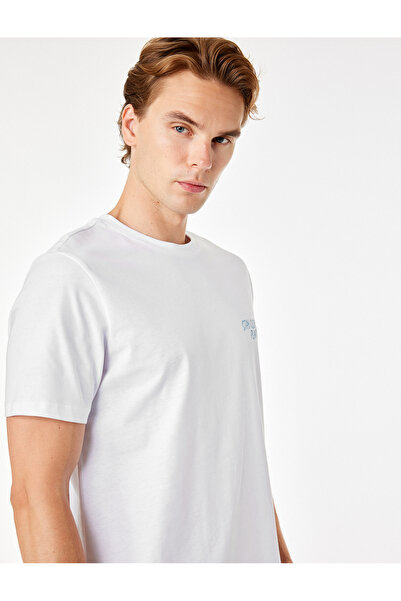 Koton Cotton Regular Fit Short Sleeve Crew Neck T-Shirt with Back Print