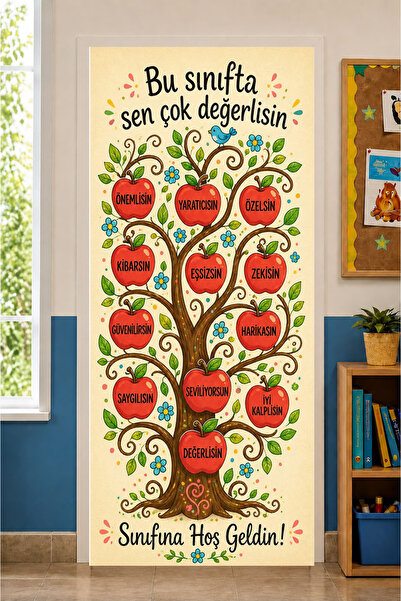 PROMISEBACKDROP2 190x75cm Lastikli okul sınıfları kapı giydirme, Bu Sınıfta S...