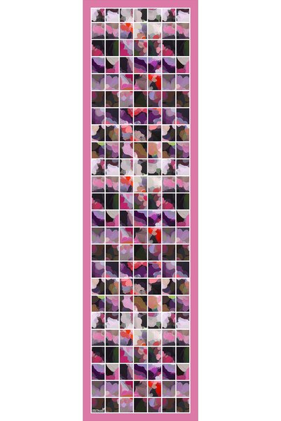 SilkTouch Pink Art Bloom Patterned Silky Rayon Scarf