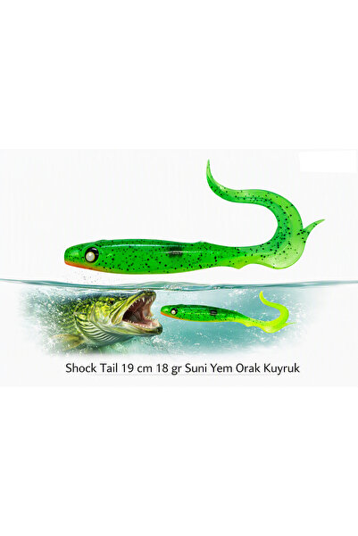 sr sazanrig Powerex Shock Tail 19 cm 18 gr Suni Yem Orak Kuyruk Turna Silikonu