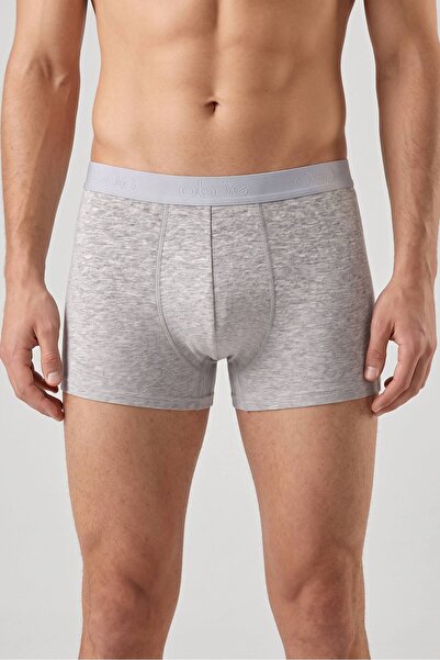 OBJE Men's Gray Combed Cotton Modal Short Boxers