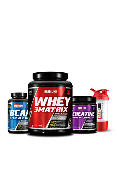 Hardline Whey 3matrix 908 G - Çikolata Bcaa 4:1:1 120 Tablet Kreatin %100 Mik...