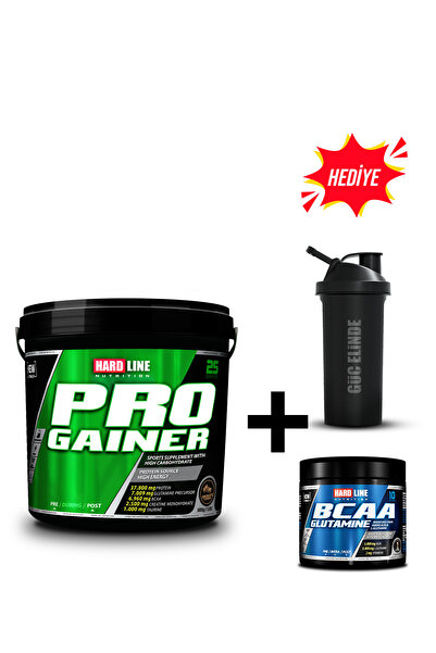 Hardline Progainer 5000 Gr Çikolatalı + Bcaa Glutamine 115 Gr Kola Aromalı +Shaker