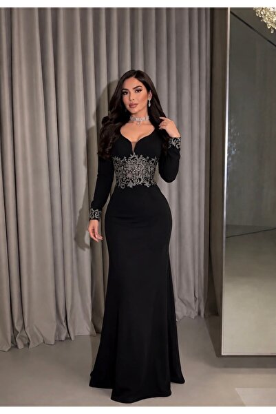 ELVERA فستان سهره اسود أنيق🎀