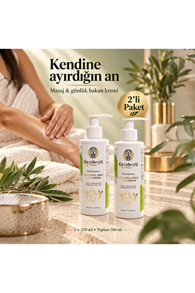 2'Lİ Çambeyli Profesyonel Masaj & Günlük Bakım Kremi - Doğadan Gelen İpeksi Dokunuş - 250 ml