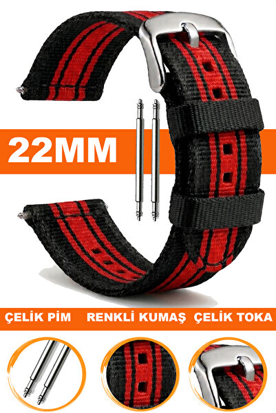 COBRA 22mm Saatlerle Uyumlu Nato Kumaş Teksil Saat Kordonu Kayışı F32GR