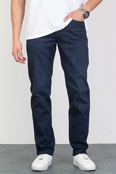 HLT JEANS Men's Navy Blue Regular Fit Relaxed Cut Stretchy Lycra Denim Jeans ...