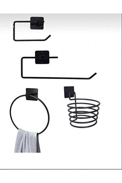 Patulya Aksesuar Adhesive Toilet Paper + Paper Towel + Round Towel + Blow Dry...
