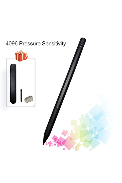 Weikdury قلم ستايلس أسود لأجهزة سيرفس مع شحن USB-C، 4096 مستوى ضغط، متوافق مع...