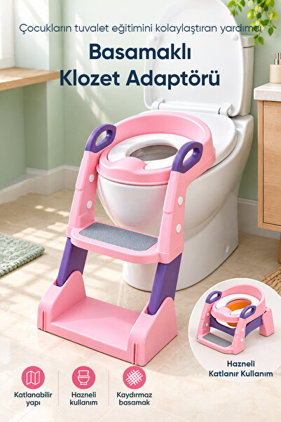 Wumboo Çocuk Tuvalet Eğitim Lazımlığı- Kendinden Basamaklı Katlanır Klozet Ad...