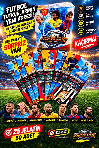 Futbolcu Kartı Süper Final Sporcu (YENİ) 25 Poşet Toplam 50 Adet Kutusuz Futbolcu Oyun Kartı