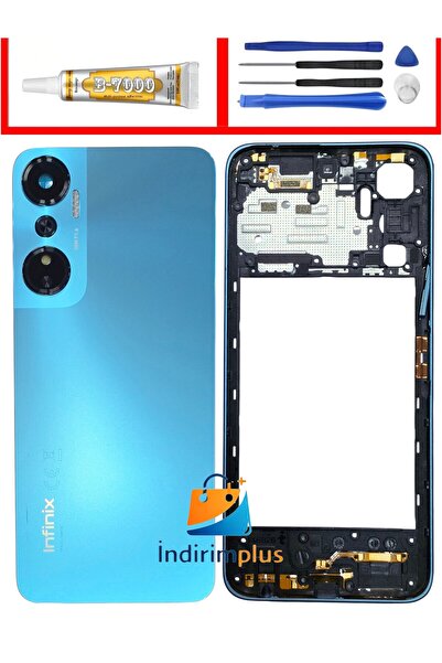 indirimplus infinix Hot 20 Kasa Arka Pil Kapağı hot 20 Arka Kapak Mavi Renk