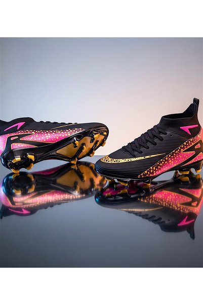 Nisanur Shoes حذاء كرة قدم رجالي من Halı Saha بنعل مستورد، مناسب للملاعب العشبية، نصف جوارب، حذاء كرة قدم