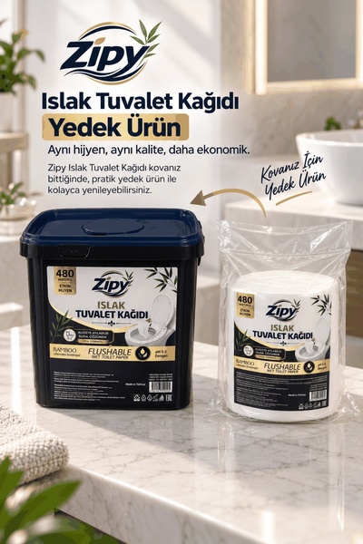 zipy Yedek Islak Tuvalet Kağıdı Suda Dağılan Formül