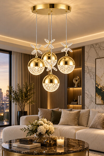 Ulucam Aydınlatma Arya Modern 4'lü Sarkıt Led Avize