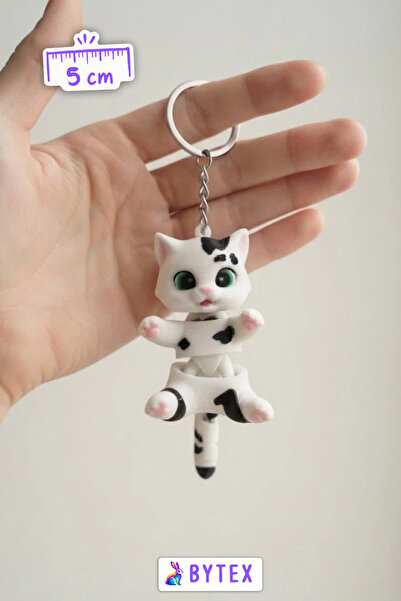BytexStore Sevimli Kedi Anahtarlık Seti - Çanta Süsü Charm