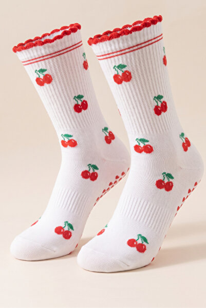 Sportingen Women's Non-Slip Silicone Sole Patterned Pilates and Yoga Socks 1 ...