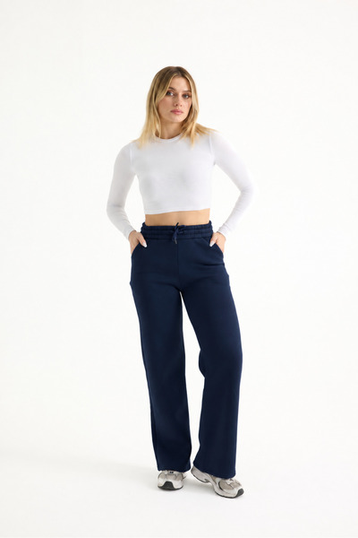 veres Φούτερ Sorane Navy Blue με επένδυση από φλις στο εσωτερικό