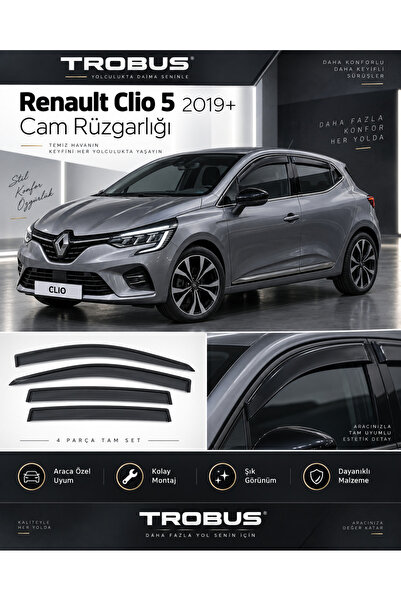 TROBUS Renault Clio 5 Joy Icon 2019-2022 Mügen Cam Rüzgarlığı 4'lü Takım