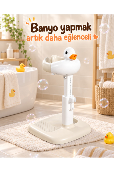 HYPER GROUP Ördekli Çocuk Banyo Yardımcısı Ayarlanabilir Tutma Destekli Kayma...