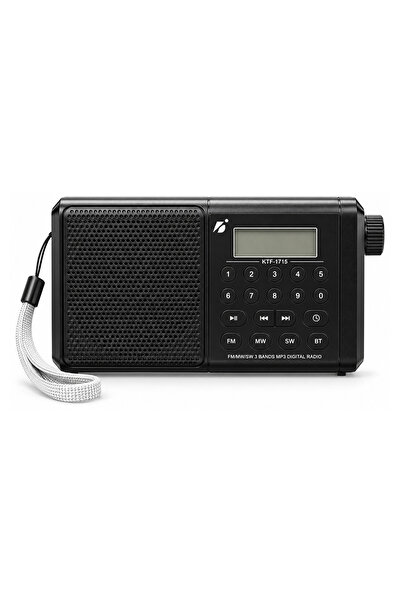 ULTRATEKNO KTF-1715 Dijital FM/MW/SW Radyo | Bluetooth & MP3 | Saatli & Manuel Kanal Arama | Taşınabilir